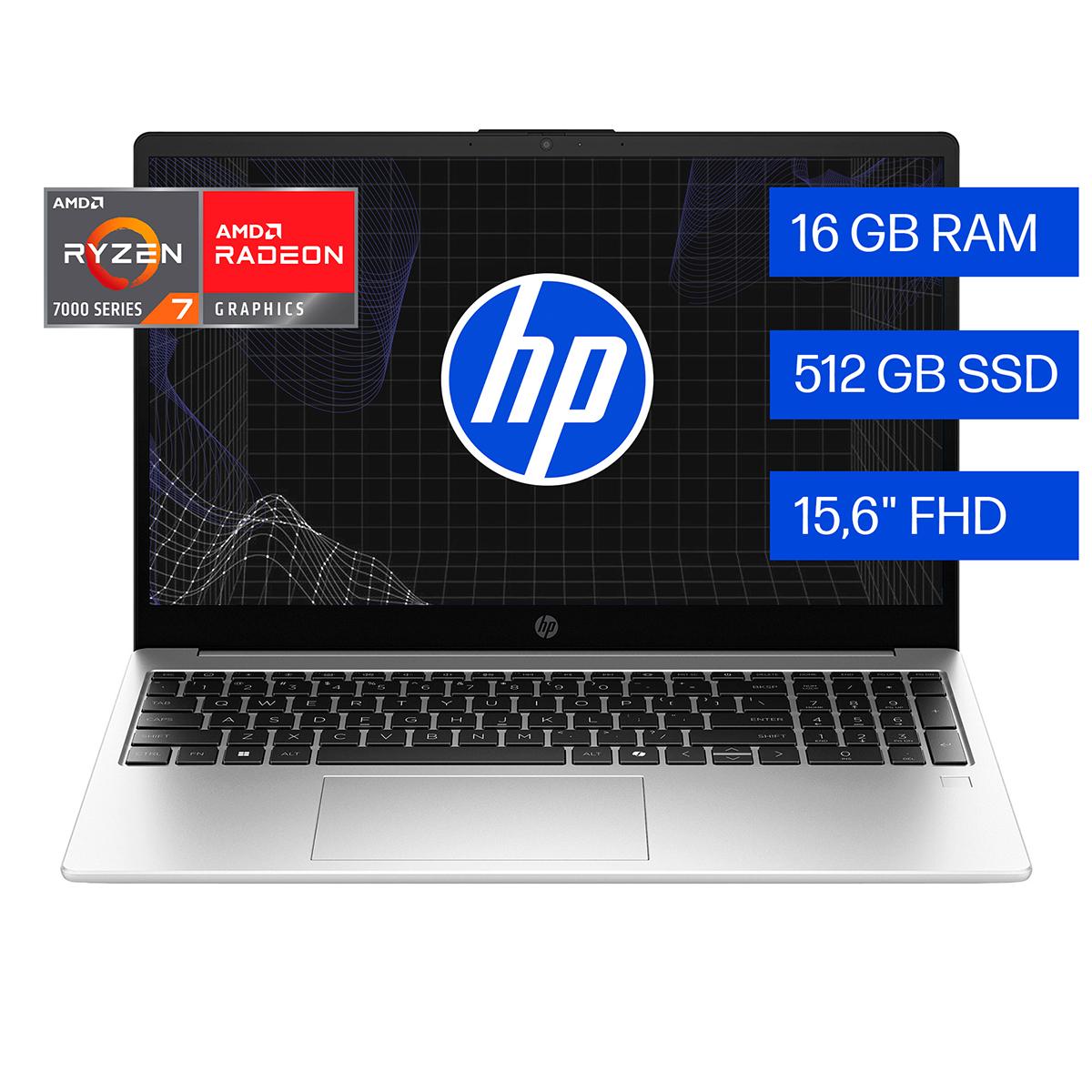 Notebook HP 255R G10 15.6" FHD Ryzen 7 16GB 512GB SSD FreeDOS B77CBLT